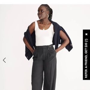 EUC Madewell Cream/White Tank top body suit sz M